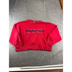 VTG Pro Spirit Red Argyle Graphic Crewneck Sweatshirt L/XL Prep Retro 90s